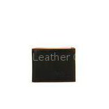 Professional black Mens Genuine Leather Wallet With Pure cotton Lining , OEM ODM