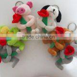 Factory Supply Good Quality Plush Mobile Keychain Toys With Metal Ring thumbnail-6