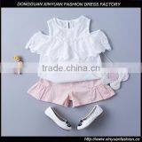 Wholesale Children Off Shoulder Full Blouse Design Solid Color Shirts Baby Girls New Style Lace Shirt thumbnail-1