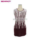 European Design Summer Long Solid Cardigan Roll Up Sleeve With the Vest Printed Dress Women's Set Suit Dress thumbnail-2