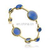 Blue Chalcedony Gemstone Bangle/wholesale Gemsotne Jewelry/Handmade Fashion Jewelery thumbnail-1