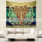 High quality Cheap price Indian printed Bed cover Throw Hippie Bohemian Bedspreads green color Elephant Tapestry