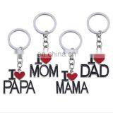 Wholesale Cheap Stock Type Enamel Style Creative Mother's Day Father's Day Gift Metal I Love Papa Keychain I Love MAMA Keychain thumbnail-5