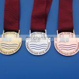 Gold, Silver, Copper Finish Russian Swimming Club Afalina Ribbon Medal thumbnail-1
