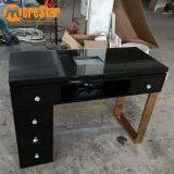 Современный роскошный маникюрный стол из черного стекла, долговечный для ногтевой студии в салоне красоты thumbnail-2