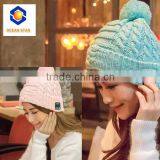 Plain Warm Knitted Bluetooth Beanie Hat With Ball thumbnail-3