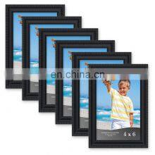 4x6 Picture Frames (6 Pack, Black) Picture Frame Set, Wall Mount or Table Top, Set of 6 Inspirations Collection Picture Frame