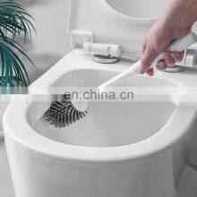 Japanese Luxury Self Floor Wall Hanging TPR Soap Dispensing Black Round Premium Toilet Cleaning Brush thumbnail-3