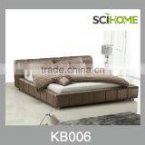 modern house design wood furniture brown leather bed
