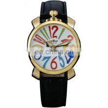Winner U8060 Watches Women Gold Bezel Rainbow Color Numeral Dial Automatic Mechanical Wrist Watches Leather Strap Ladies Watch