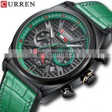 CURREN New 2021 Men's Casual Sports Analog Chronograph Watch Men's Blue Top Brand Luxury Military Rubber Watch Waterproof 8392 thumbnail-4