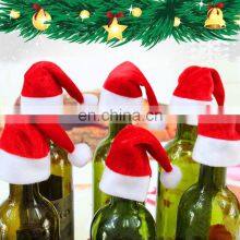Mini Christmas Hat Tableware Knife Fork Set Holder Pocket Bag Merry Christmas Party Dinner Wine Bottle Xmas Hat Decoration thumbnail-4