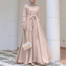 BS-FC503 Abaya Muslim Jilbab Dress Women Stitching Maxi Kaftan Arab Lace Islamic Dress Women's Sundresses With Sleeves thumbnail-3