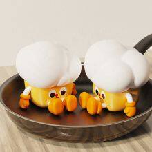 EGOGO Creative Food Shape LED Night Light Rechargeable ABS Silicon Touch Control Baby Small Popcorn Popcorn Silicon Night Light thumbnail-5