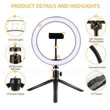 Professional 10 Inch Led Photo Light Ring Lamp Dimmable Circular Beauty Lamp Tripods Selfie Photographic Lighting thumbnail-5