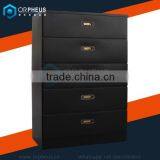 Home Dresser Furniture Cabinet Assembled Storage Clothes Metal Bedroom Furniture Scottsdale Steel 5 Drawer Chest in Black