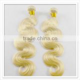 Durable remy human hair weft, ash blonde crochet braid hair weaving