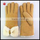 Women Soft Fashion Double Face Leather Gloves thumbnail-1