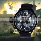 MR034 Brand New Cool Black fabric strap military royale mens man analog wrist watch