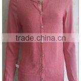 Plaid Women Knitting Wear Watermelon Red Women Long Sleeve Sweater Top O-neck Cardigan thumbnail-2