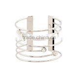 Europe Wire Shape Diamond Gold Plated Cuff Bracelet thumbnail-5