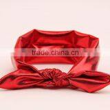 Baby Gold Knotted Headwrpas,metallic Bunny Ears Messy Hair Bow Headband in Stock thumbnail-4