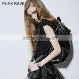 PT-080 PUNK Instock Cortex Rivet Sublimation Knit Female Black Short T-shirt thumbnail-2