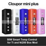 Cloupor 100% Authentic In stock !Cloupor Newest Smart 50W Box Mod cloupor mini plus(+)&cloupor mini pink &black color in Stock