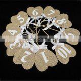 Personalized Monogram Burlap Numbers Seating Charts thumbnail-2