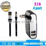 5V 2.1A Mini 4 Usb ac Wall Charger for Samsung thumbnail-2