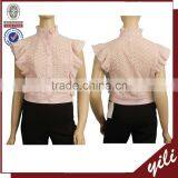 100% Cotton Fabric Short Sleeve Ladies Fashion Designer Shirt thumbnail-1