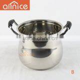 NEW Belly Shape 22cm Stainless Steel Hot Pot With Glass Lid and Bakelite Handle With Capacity 8 QT Stew Pot thumbnail-5
