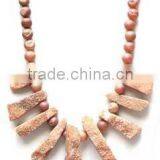Natual Oynx Stone Bib Necklace Metallic Rose Gold Plated Quartz Beads Necklace