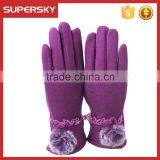 V-369 Fur Pom Pom Ladystyle Stylish Wool Women Warmer Gloves Magic Finger Gloves thumbnail-4