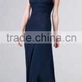 Beaded Ruched Bodice Satin Chiffon manufacture supply directly backless Evening Dress