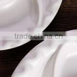 White Ceramic Dinner Division Fan Shape Round Plate for Home Restaurant thumbnail-2