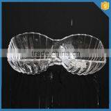 2 Section Divided Appetizer Tray Serving Platter Glass Candy Dish High Quality