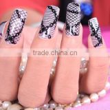 2D high quality glitter nail sticker white/black lace nail vinyl wraps for gril beauty women