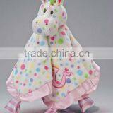 Ultra Soft and Unbelievably Cute PASTEL DOT HORSE Snuggler Small Blanket Baby Plush Toys With Embroidery thumbnail-1