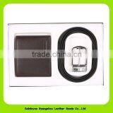 16019 Genuine Cowhide Leather Wallet/belt Gift Set for Men