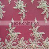 African Raw Corded and Silk George Embroidery Fabrics for Ladies Suit thumbnail-1