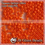 High Quality Fashion JS Glass Seed Beads - P50# Painted Orange Rocailles Beads For Garment & Jewelry