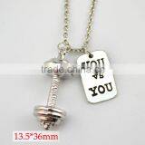 Weightlifting Barbell Weakness Is a Choice Charms Sports Gym Necklace thumbnail-6
