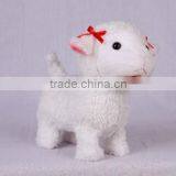 Animated walking and nodding sheep with mouth moving and tail wagging, electronic and musical stuffed animal plush toy