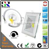 ceiling recessed round and square glass dimmable led cob downlight