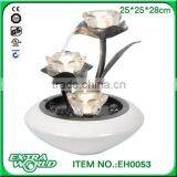 Modern Decor Ornaments White Ceramic Iron Glass Water Fountain Lights Change Color Creative Home Living Room Study thumbnail-2