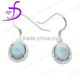 Natural Stone Turquoise Silver Earring Hook thumbnail-1