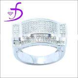 Wholesale 925 Sterling Silver Cubic Zirconia Ring Micro Pave Setting Men Ring thumbnail-1