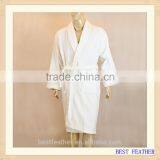 Comfortable 100% Cotton Bathrobe in White thumbnail-3