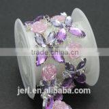 Hot Selling Colorful Crystal Rhinestone Bridal Trimmings Chain for Wholesale thumbnail-3